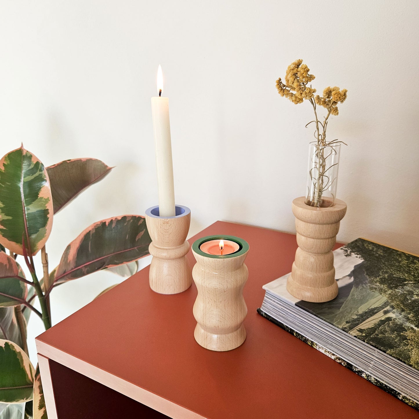 Vira 3 in 1 - Pure Wood II - Candle Holder / Tea Light Holder / Vase