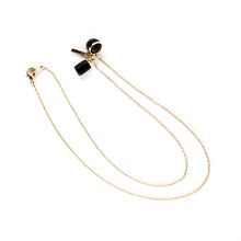 Gold Necklace - Triple Tiny Charm Ball/Weight/Bar