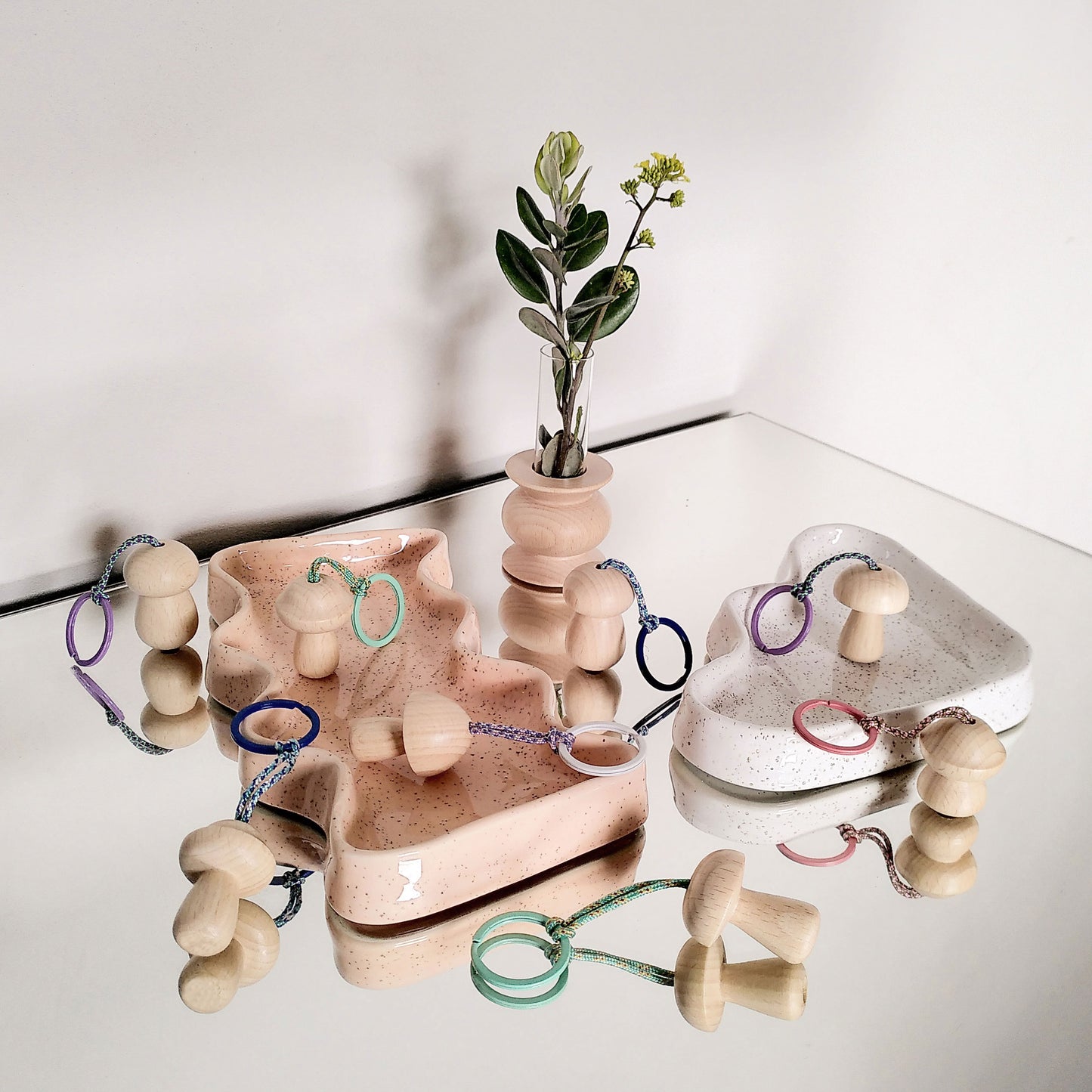 Schlüsselanhänger Pilz aus Holz - Nr. 1