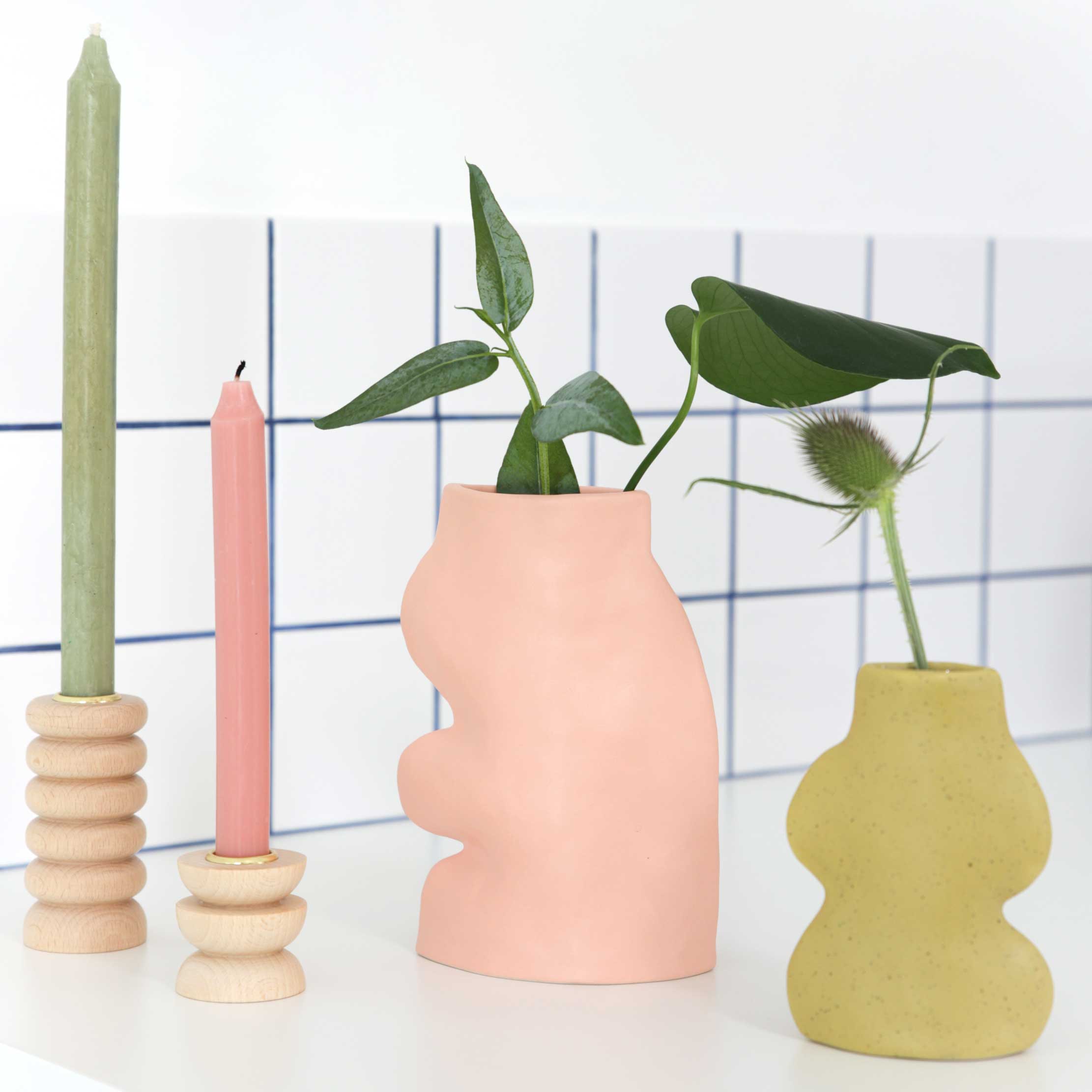 Fluxo Ceramic Vase - Large Pink image 3