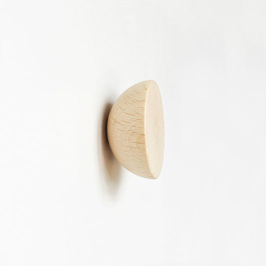 Round Beech Wood Wall Mounted Coat Hook / Knob