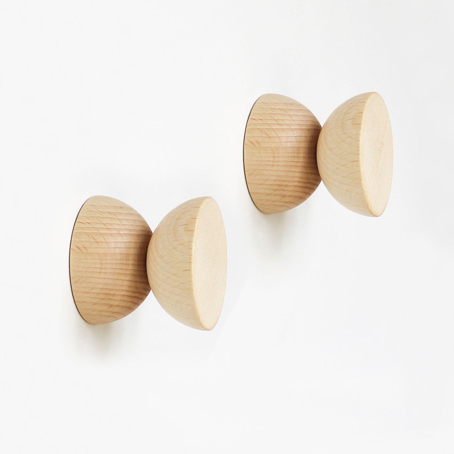 Geometric Beech Wood Wall Mounted Coat Hook / Knob
