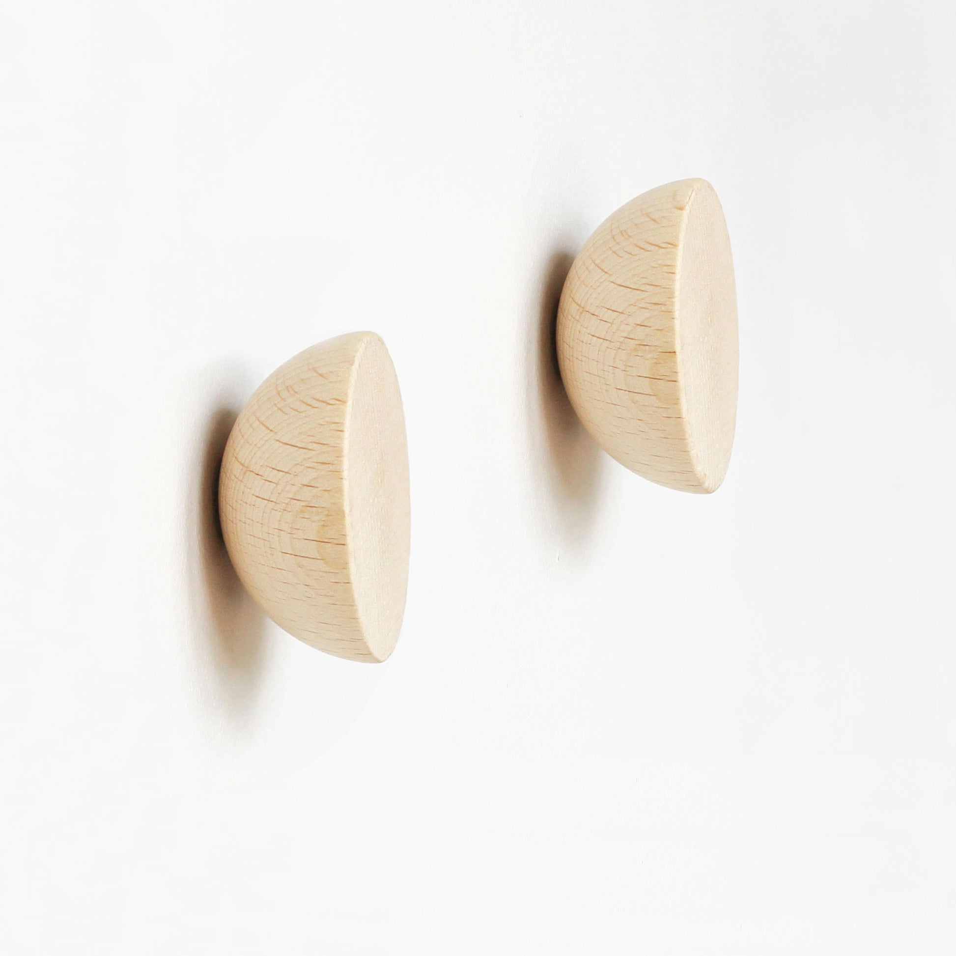 Round Beech Wood Wall Mounted Coat Hook Knob Single Hook Ø 5cm