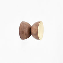 Geometric Walnut Wood & Brass Wall Mounted Coat Hook / Knob