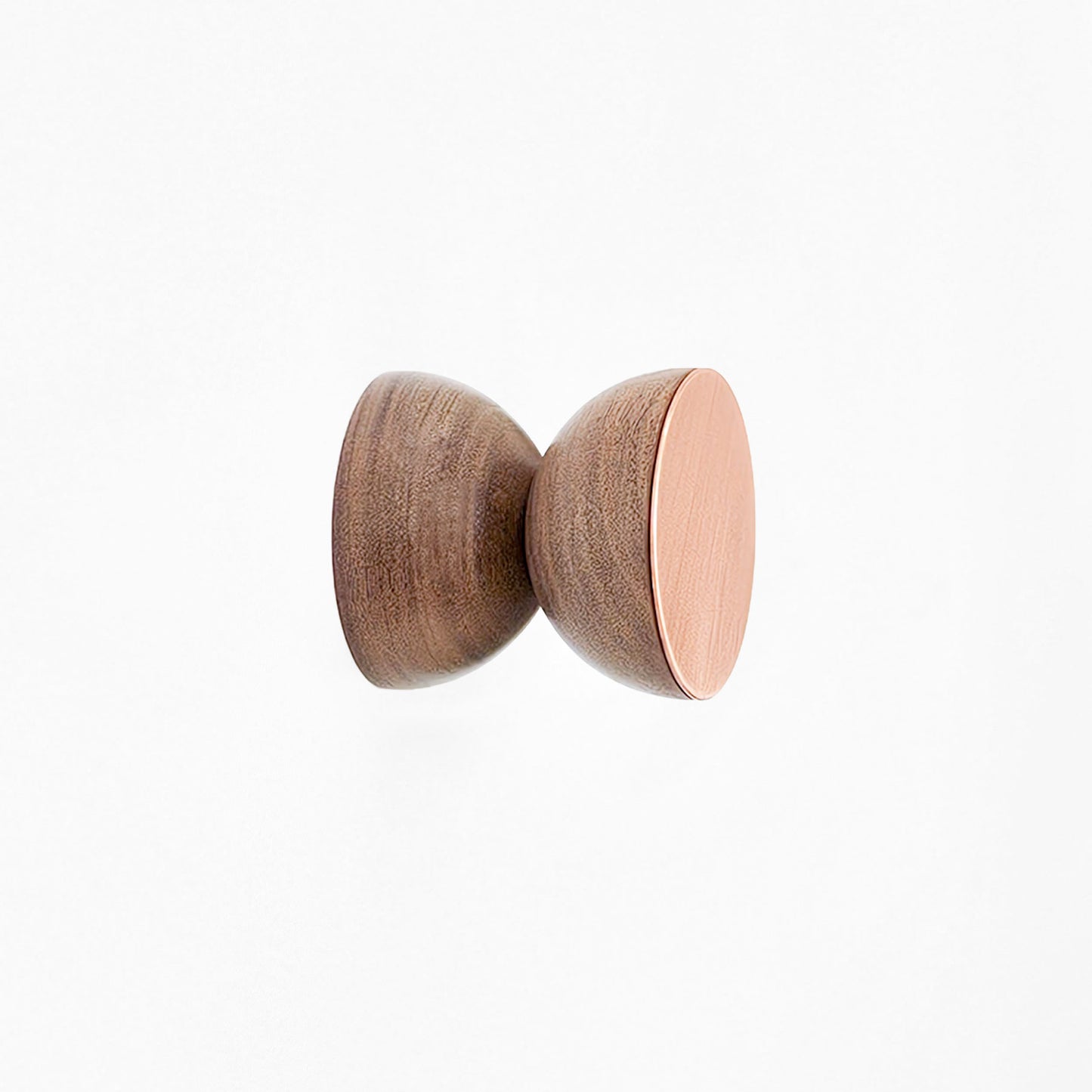 Geometric Walnut Wood & Copper Wall Mounted Coat Hook / Knob