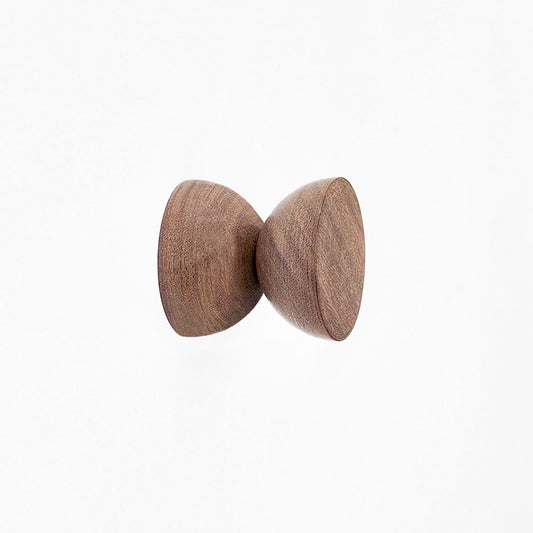 Geometric Walnut Wood Wall Mounted Coat Hook / Knob