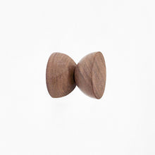 Geometric Walnut Wood Wall Mounted Coat Hook / Knob