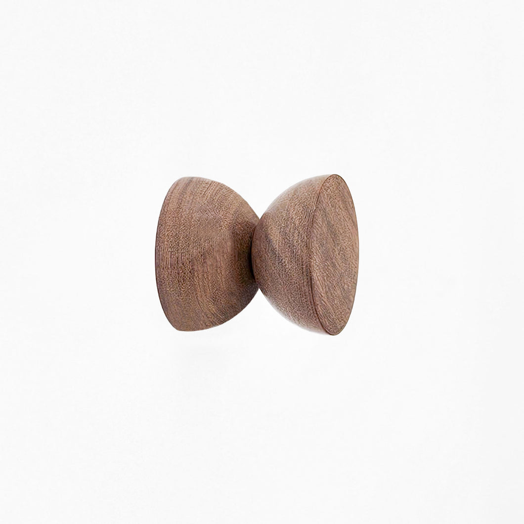 Geometric Walnut Wood Wall Mounted Coat Hook / Knob