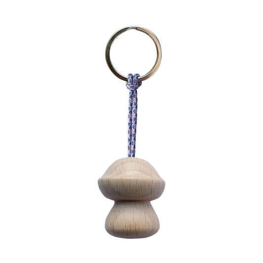 Wooden Mushroom Hanger / Stainless Steel Ring - Lavender Love