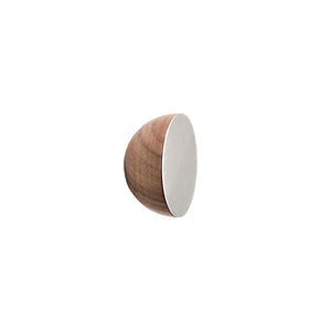 Round Walnut Wood & Aluminium Wall Mounted Coat Hook / Knob