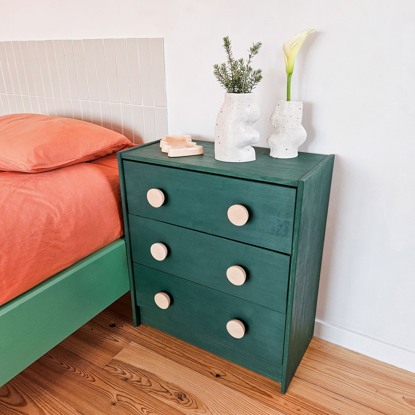 Runder Wandgarderobenhaken/-knauf aus Buchenholz