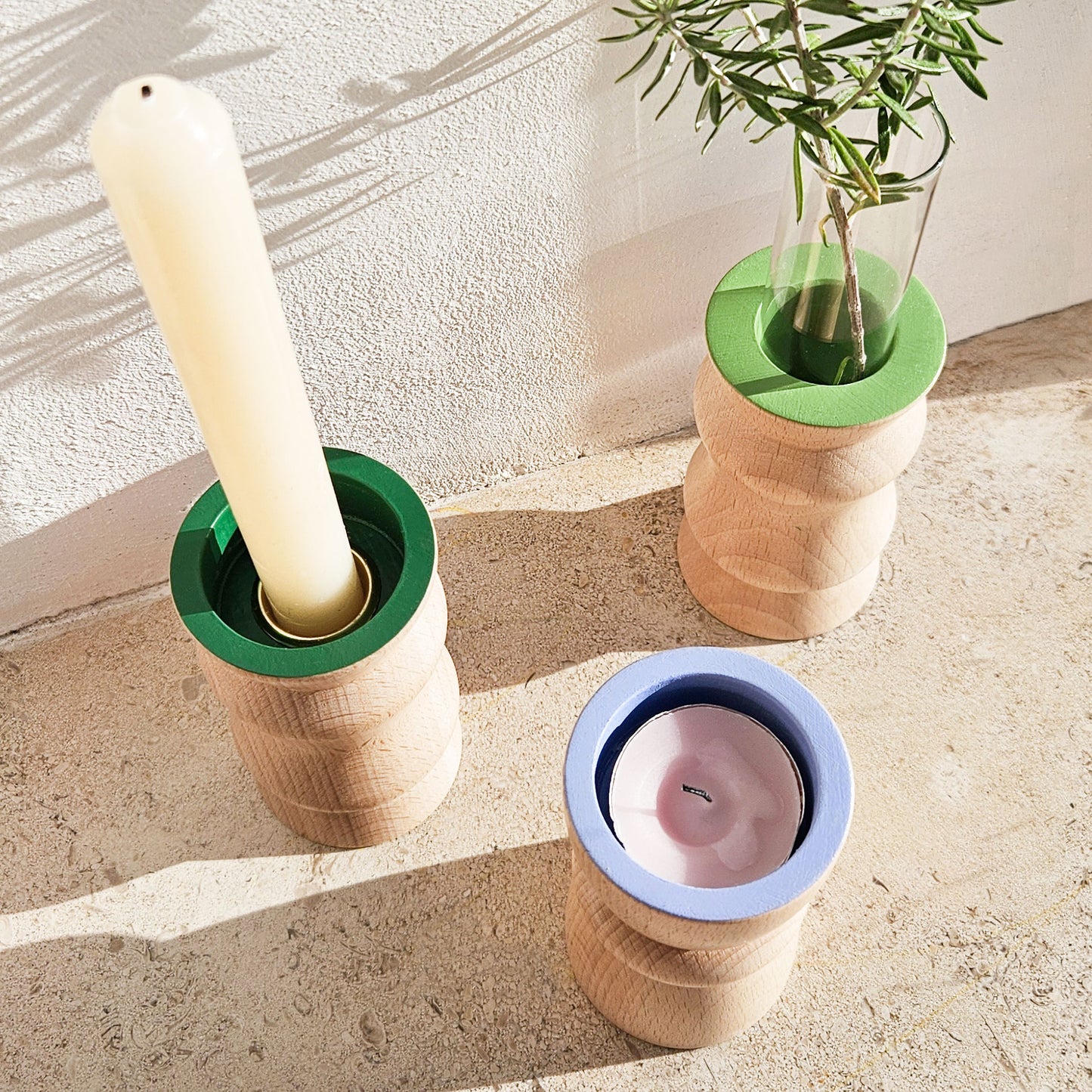 Vira 3 in 1 - Lavender Finish - Candle Holder / Tea Light Holder / Vase