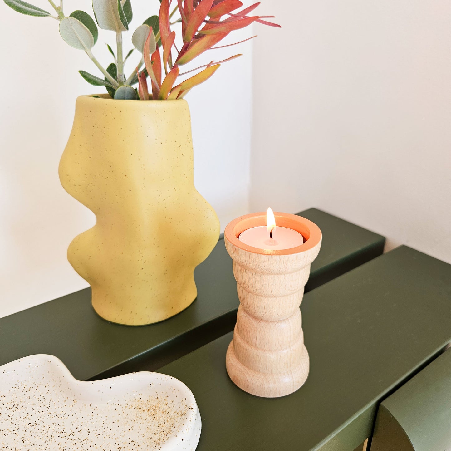 Vira 3 in 1 - Orange Finish - Candle Holder / Tea Light Holder / Vase