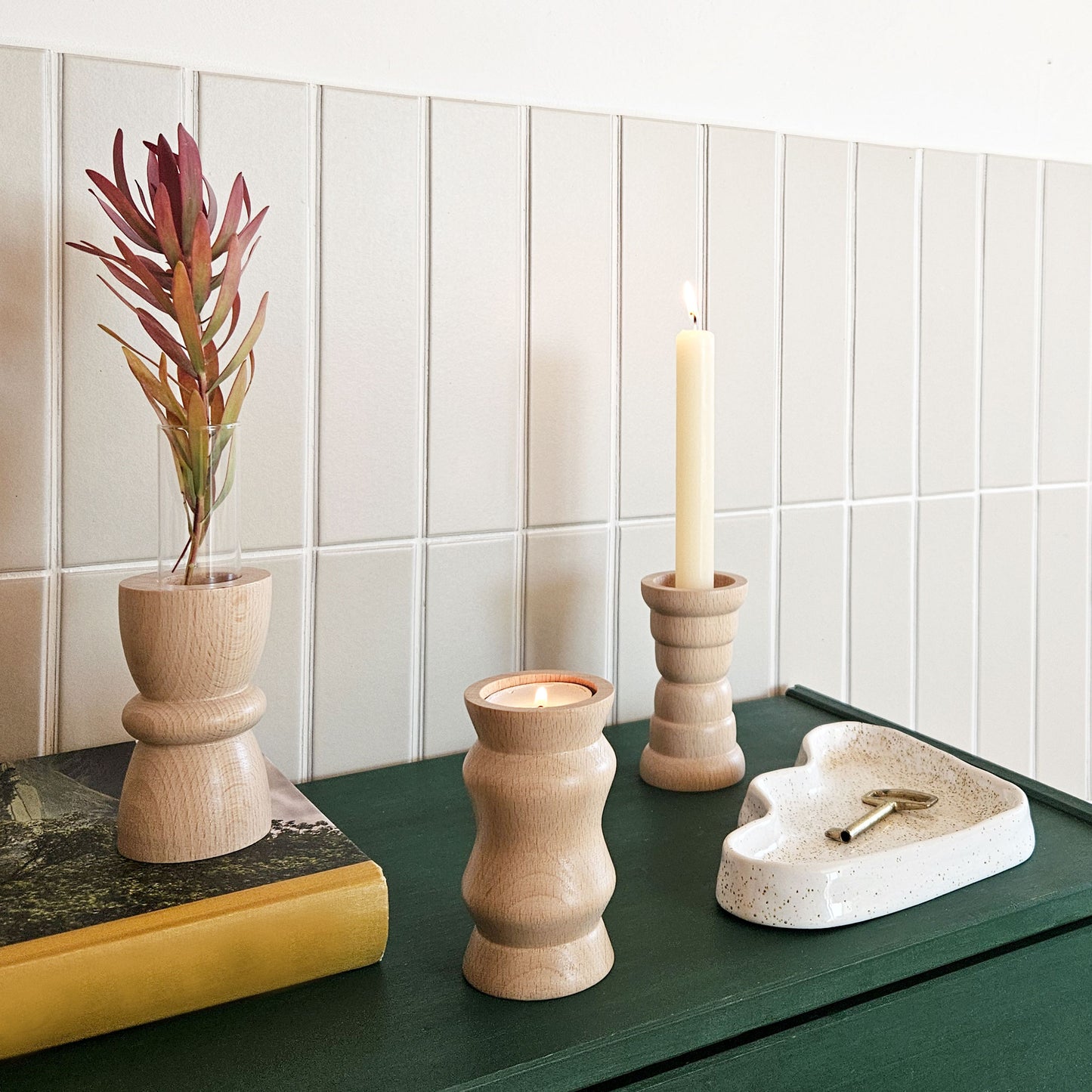 Vira 3 in 1 - Pure Wood I - Candle Holder / Tea Light Holder / Vase