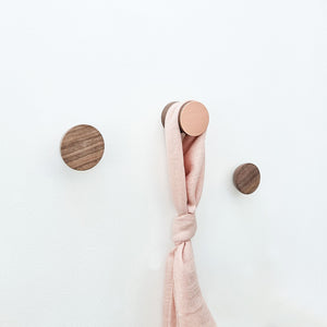 Geometric Beech Wood & Copper Wall Mounted Coat Hook / Knob