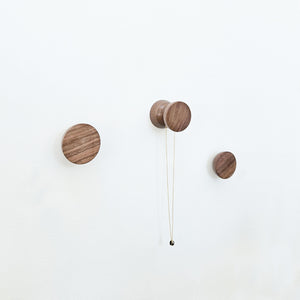 Geometric Walnut Wood Wall Mounted Coat Hook / Knob