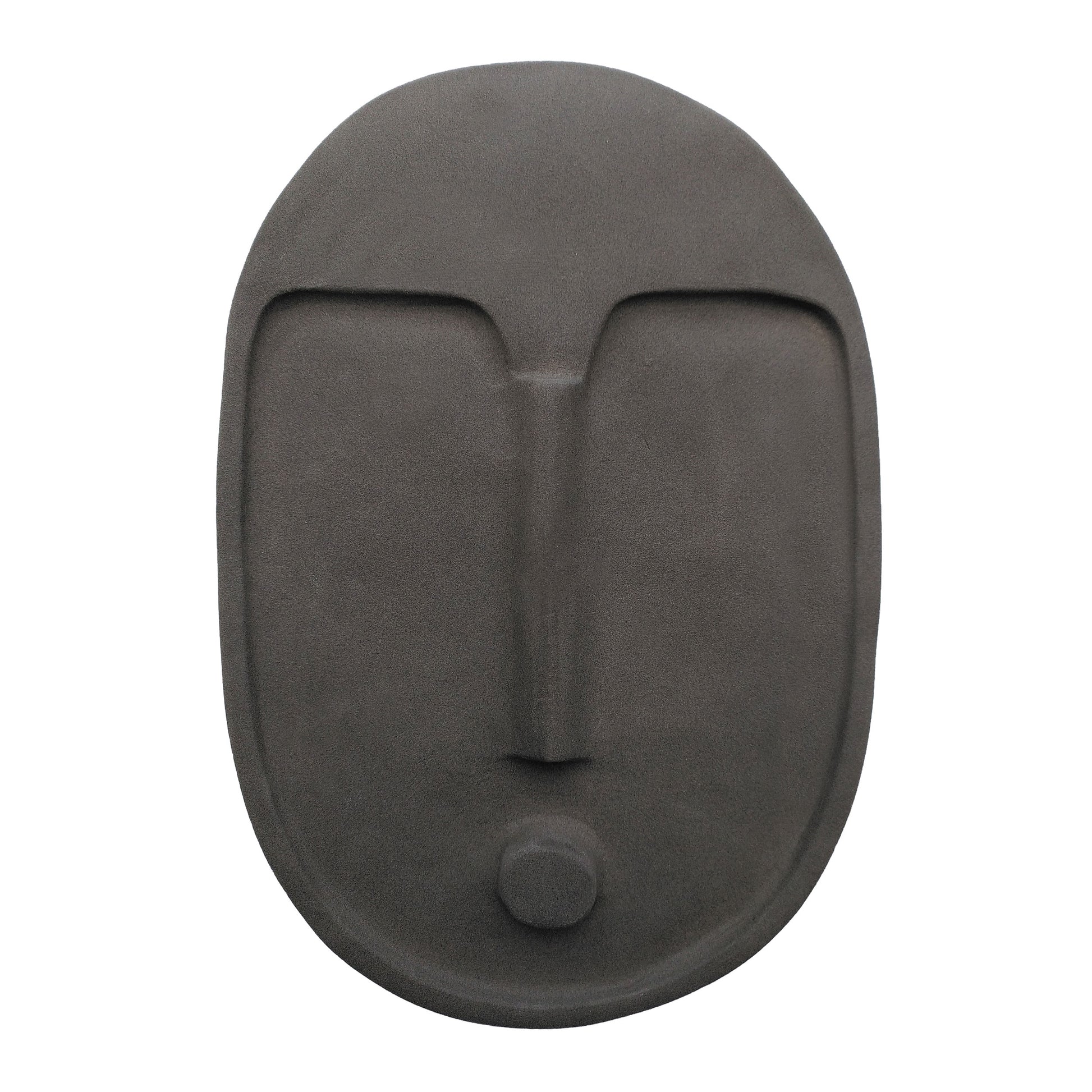 Dekorative Wandmaske aus Keramik - Anthrazitgrau