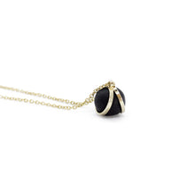 Gold Necklace - Black Ball Charm