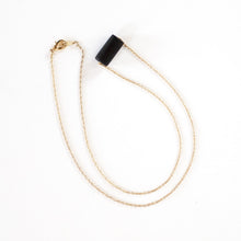 Gold Necklace - Black Bead