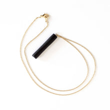 Gold Necklace - Black Bar Pendant