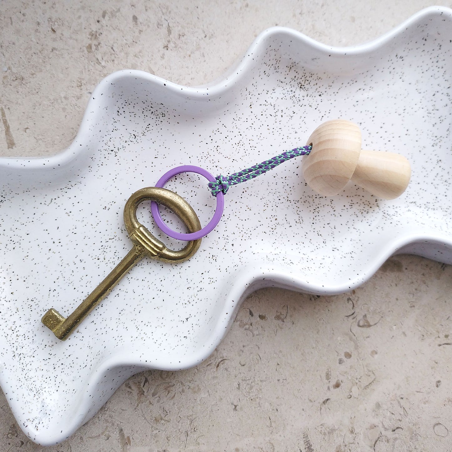 Schlüsselanhänger Pilz aus Holz - Nr. 3