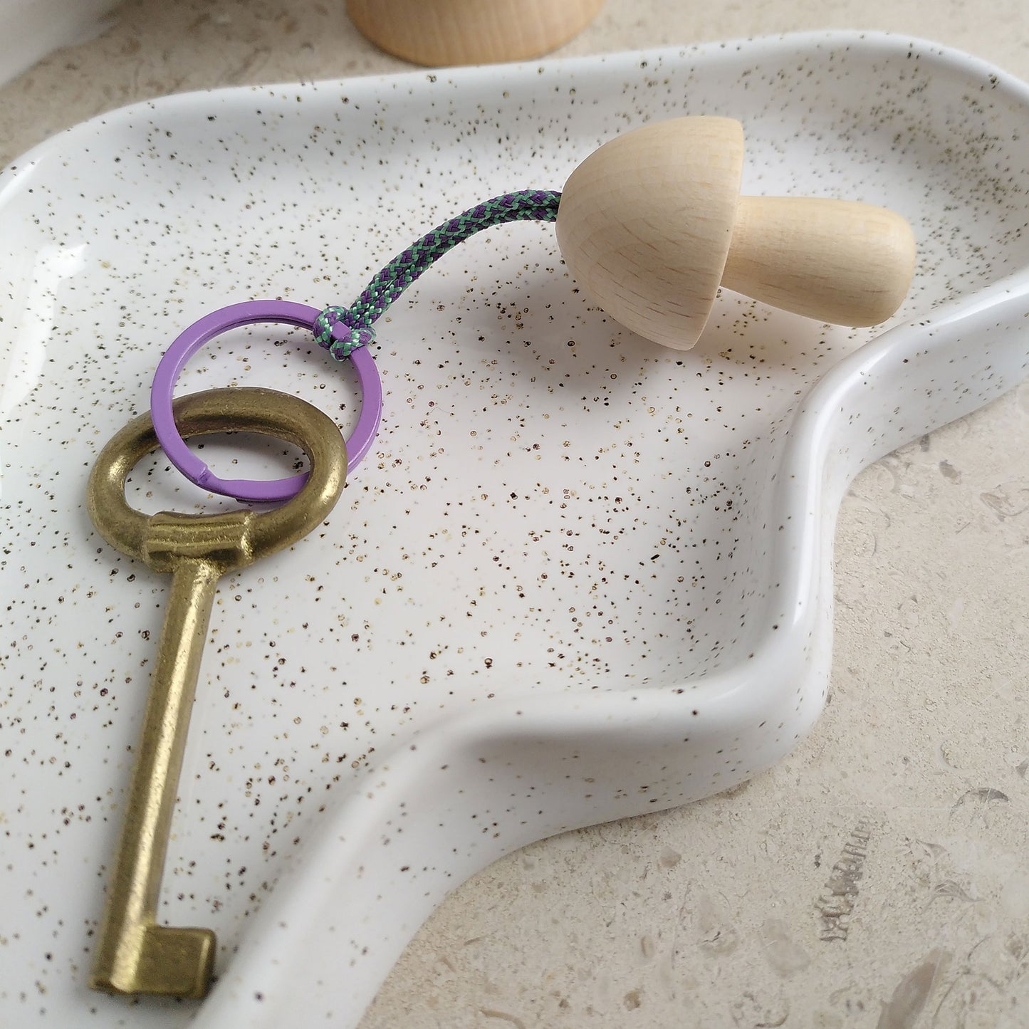 Pilz-Schlüsselanhänger aus Holz - Nr. 6