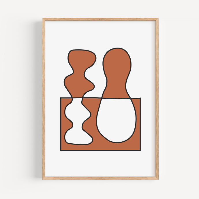 Terracotta Duo - Abstract Art Poster