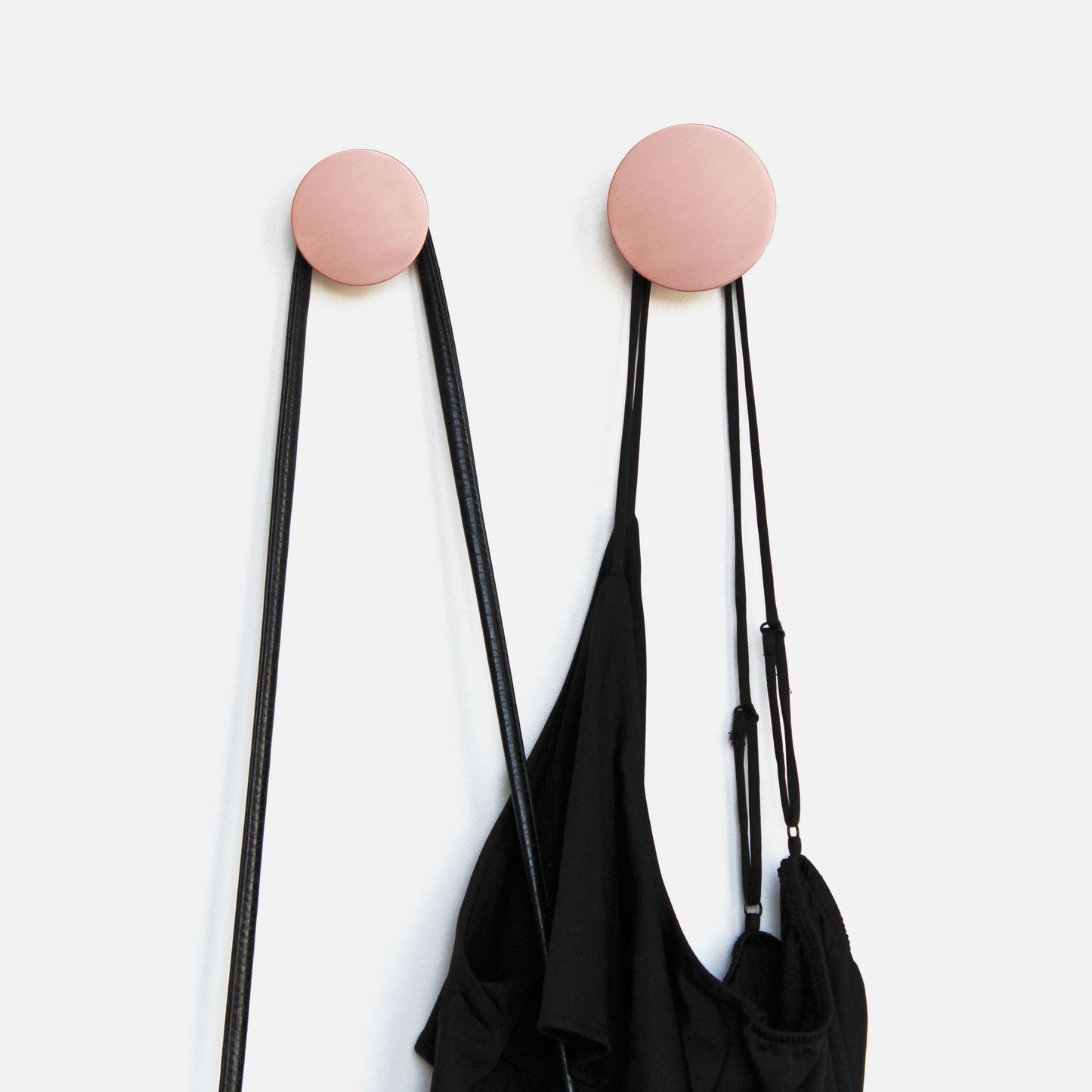 Runder Wandgarderobenhaken/-knauf aus Buchenholz und Kupfer