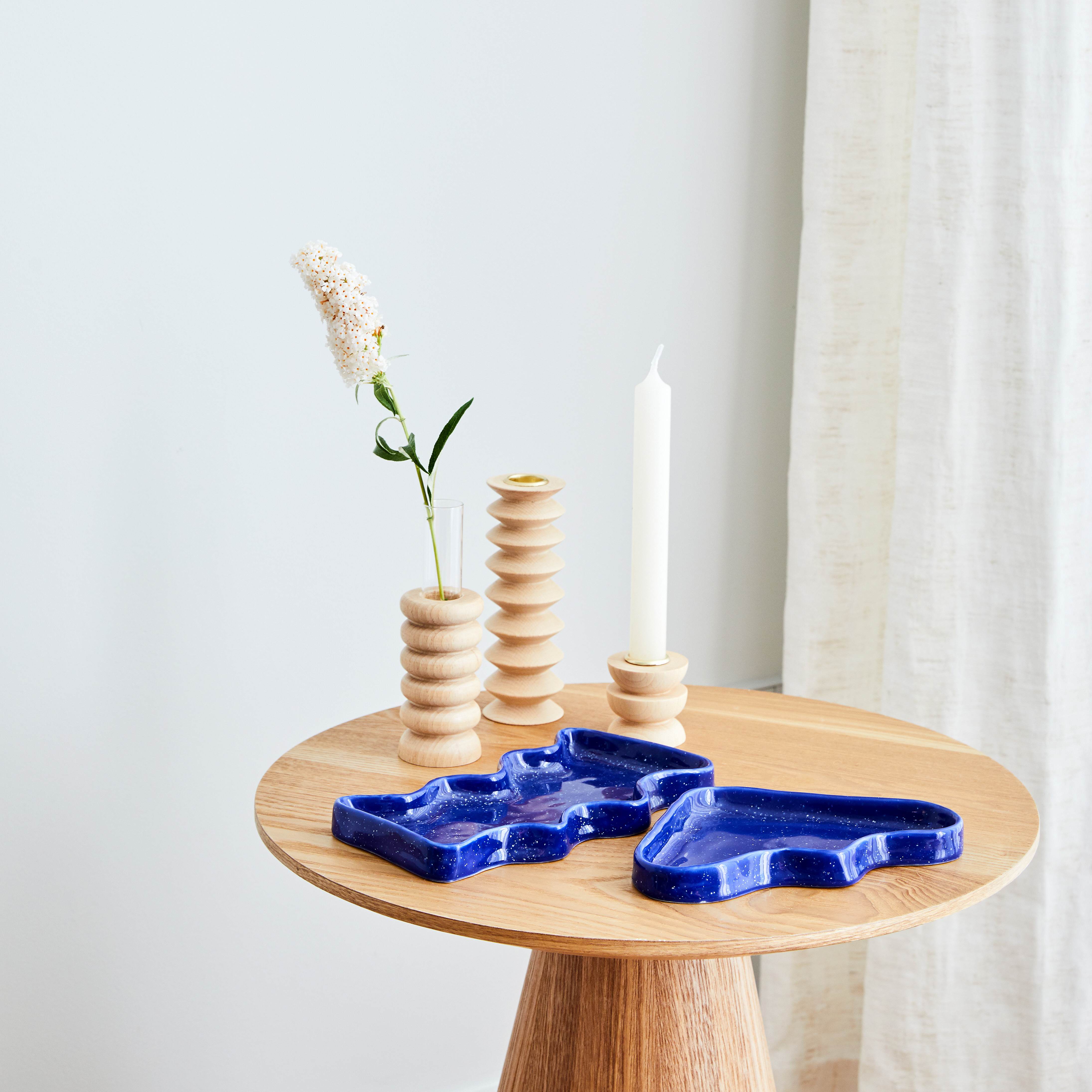 Ceramic Wave Trays - Speckled Blue - Triangle thumbnail 3