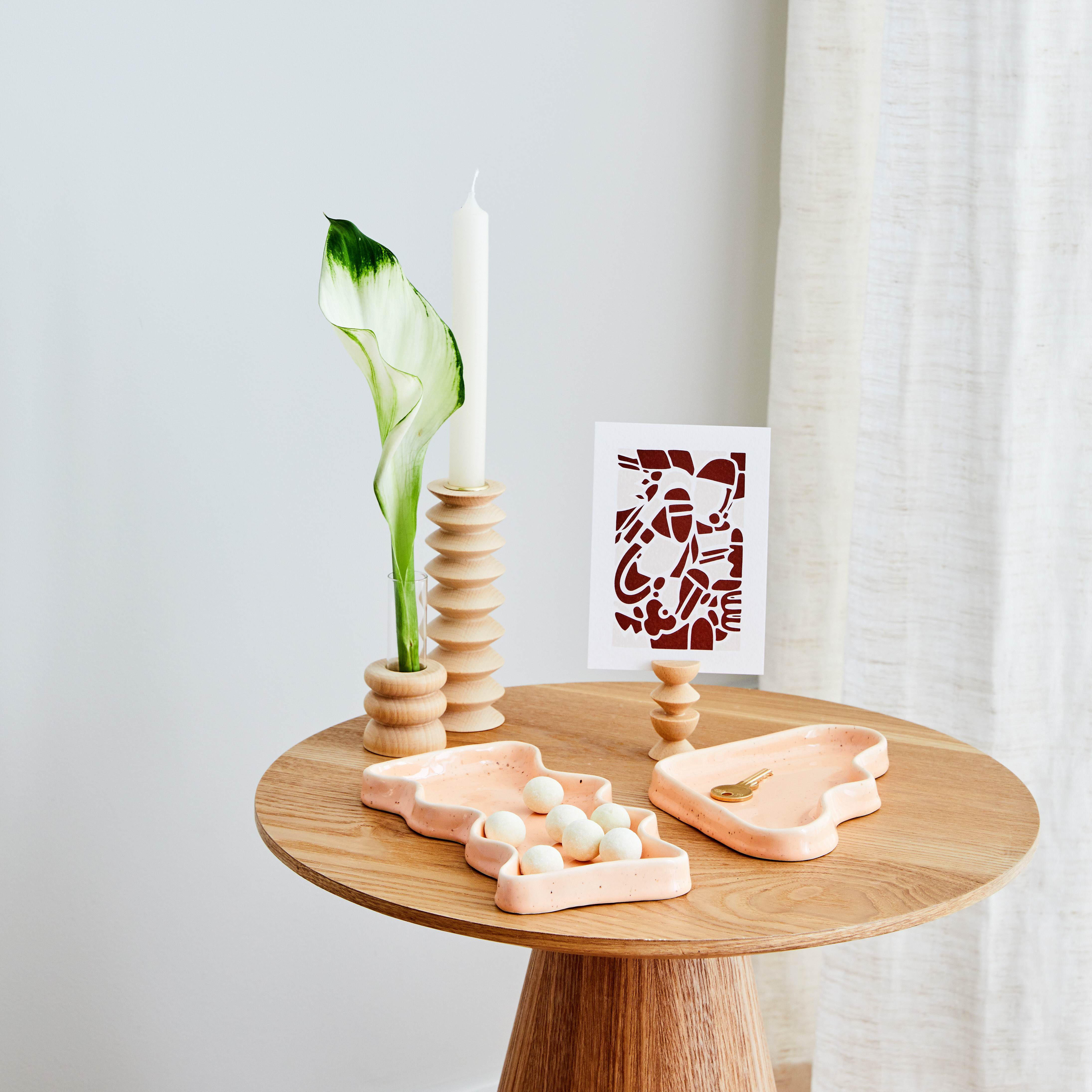 Ceramic Wave Trays - Speckled Peach - Rectangle thumbnail 3