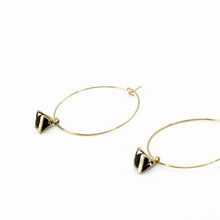 Gold Hoop Earrings - Tiny Triangle Charm