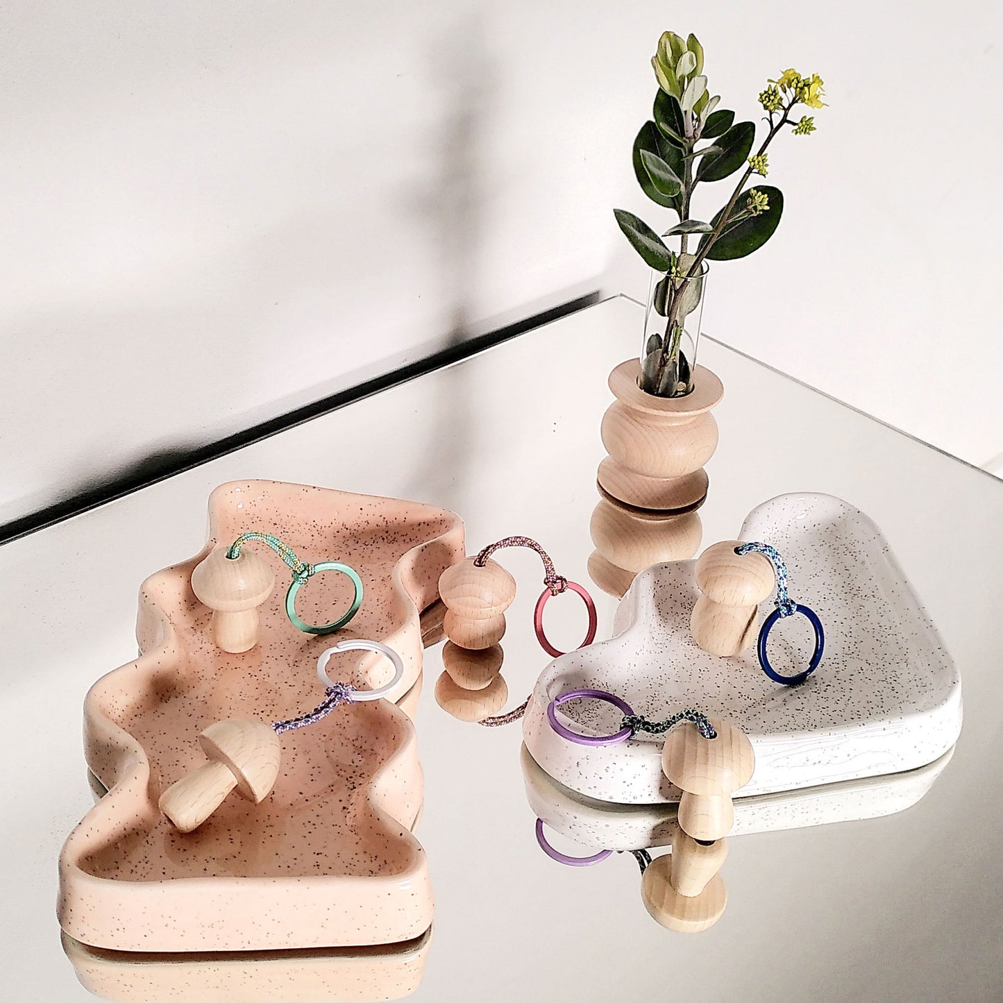 Schlüsselanhänger Pilz aus Holz - Nr. 5