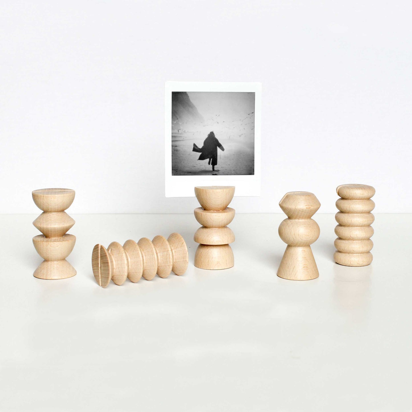 Totem Wooden Picture / Postcard Stand - Set of 5 Tall