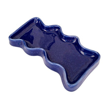 Ceramic Wave Trays - Speckled Blue