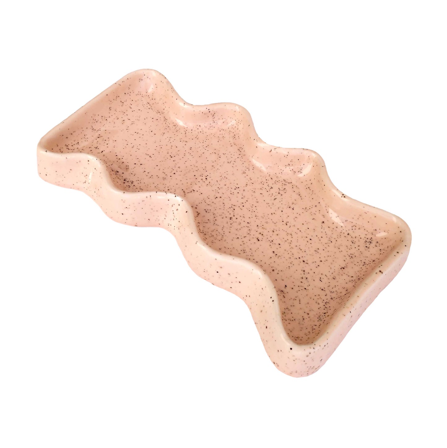 Ceramic Wave Trays - Speckled Peach - Rectangle