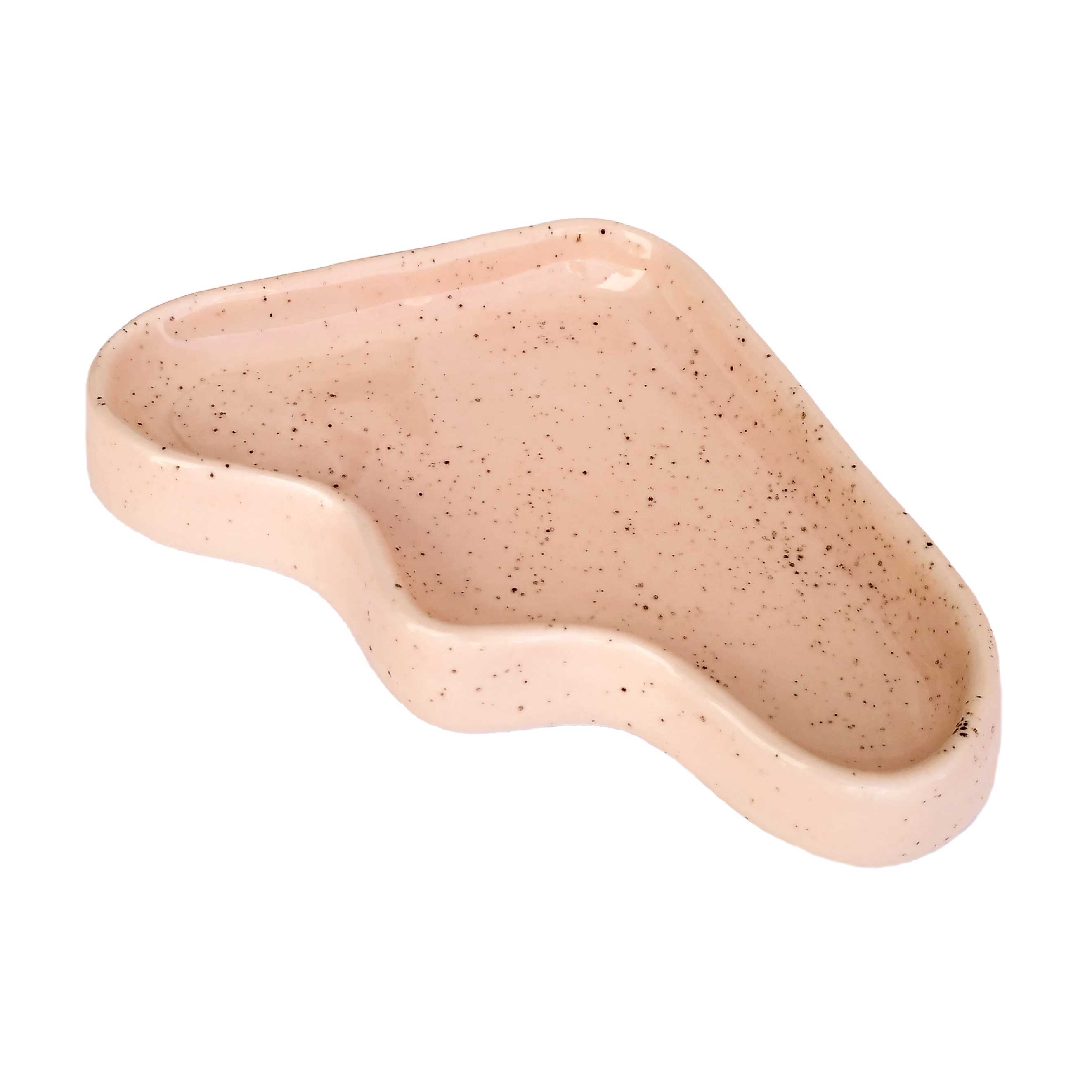 Ceramic Wave Trays - Speckled Peach - Triangle image 1