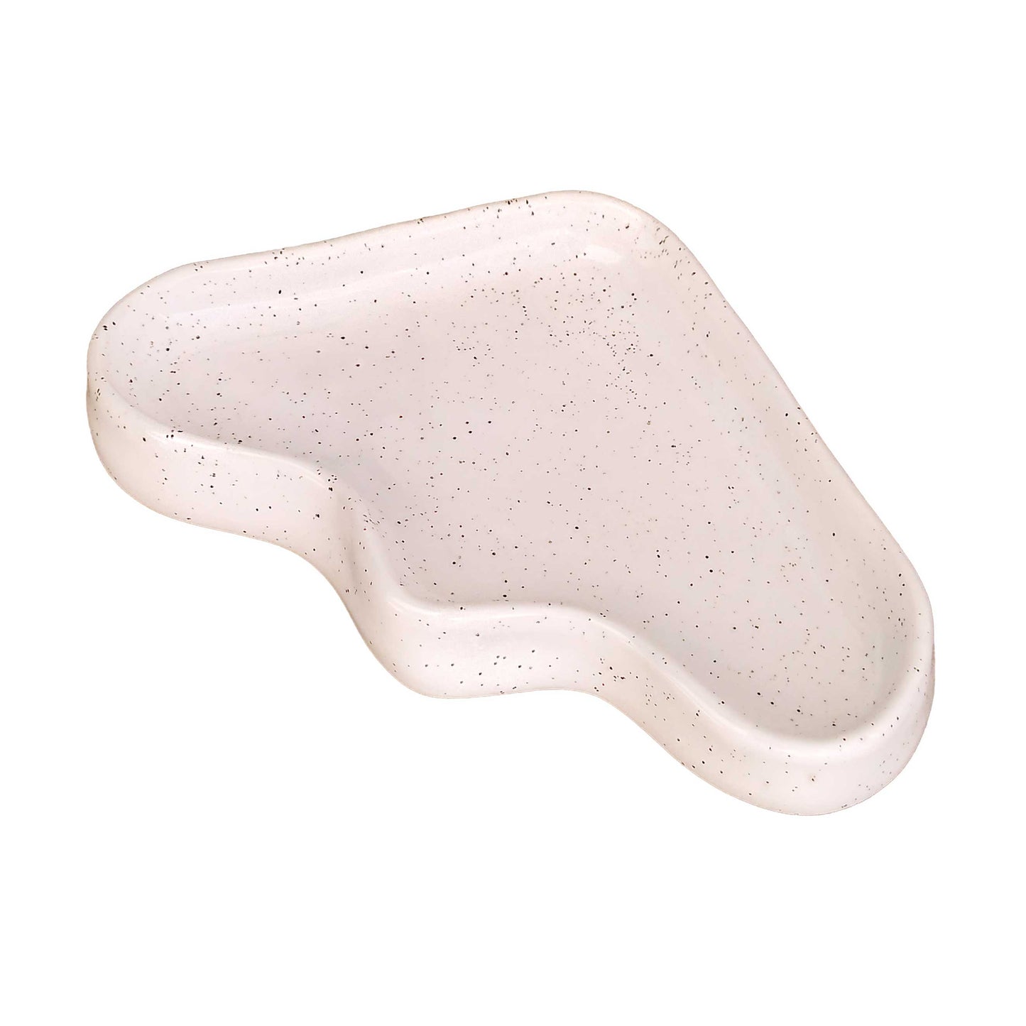 Ceramic Wave Trays - Speckled White - Triangle